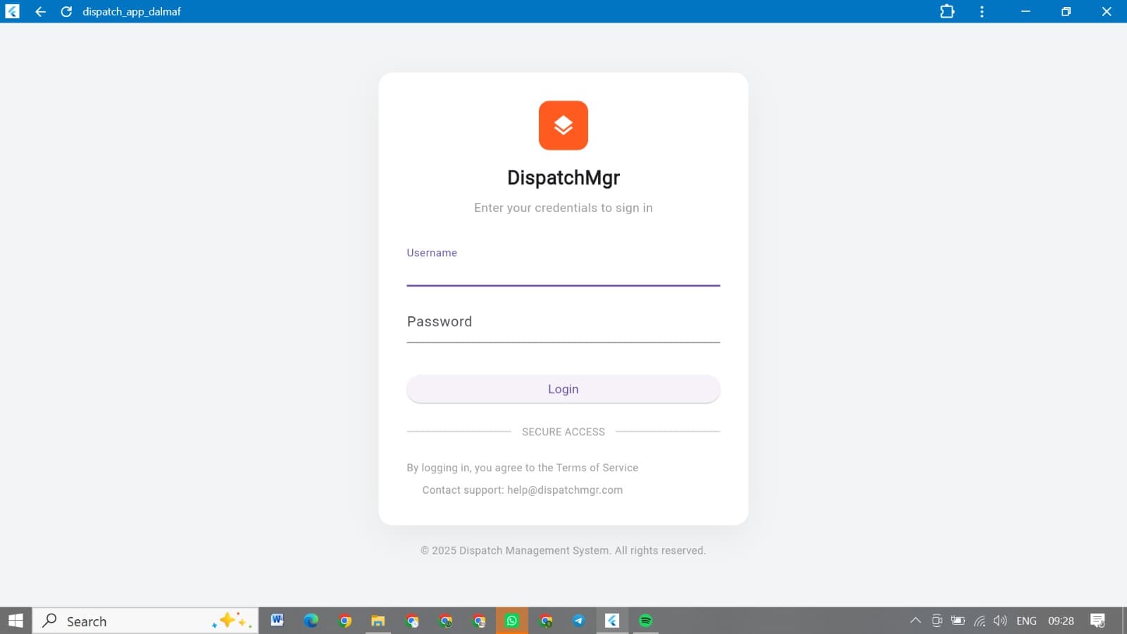 Dispatch Manager interface detail